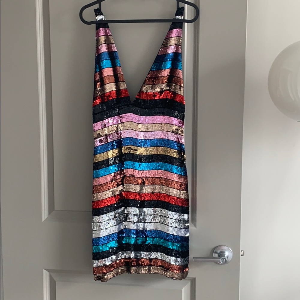 Free people sequin rainbow dress